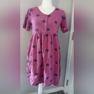Polagram Purple Patterned Midi Dress